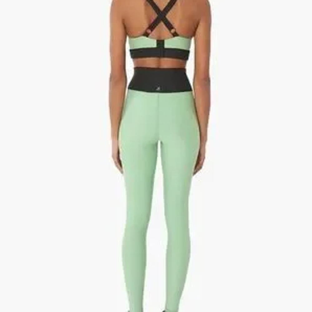 We Wore What Women's Size S NEW High Rise Leggings Green and Black NWT